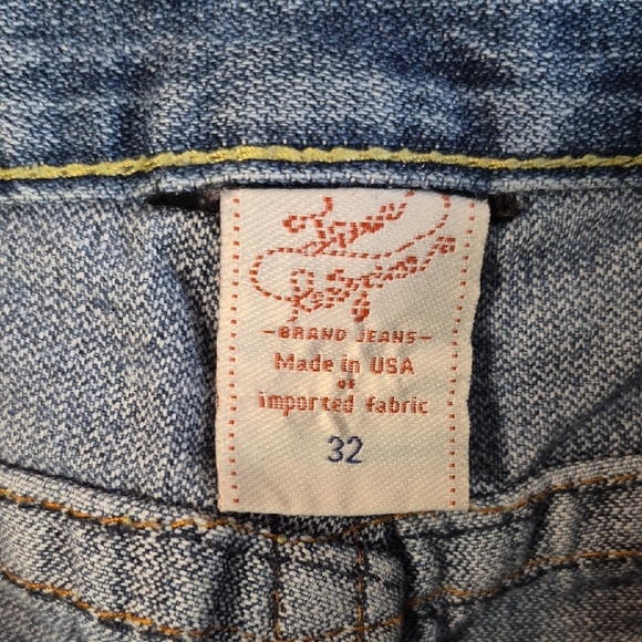 True Religion Men's Distressed Blue Straight Jeans - Picture 5 of 5